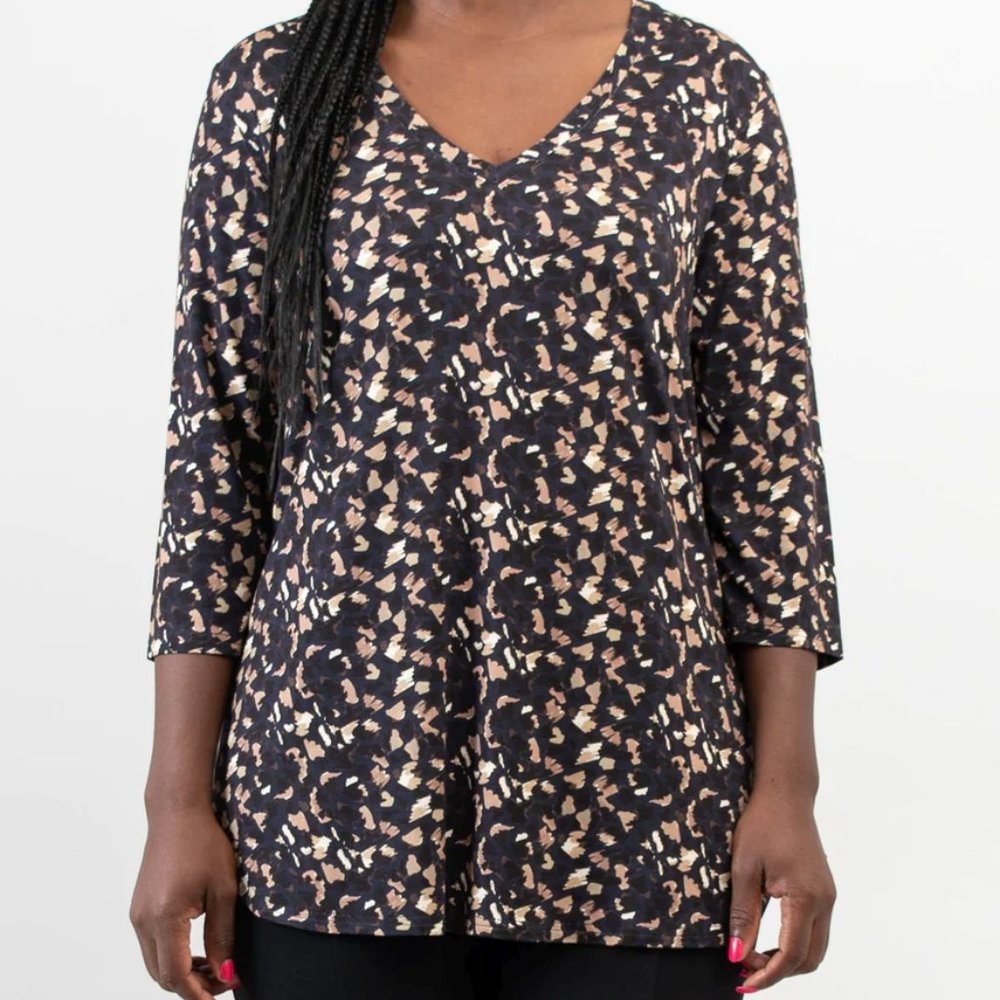 Blue Sky Clothing 3/4 Length Jackie Top - Calico 4X